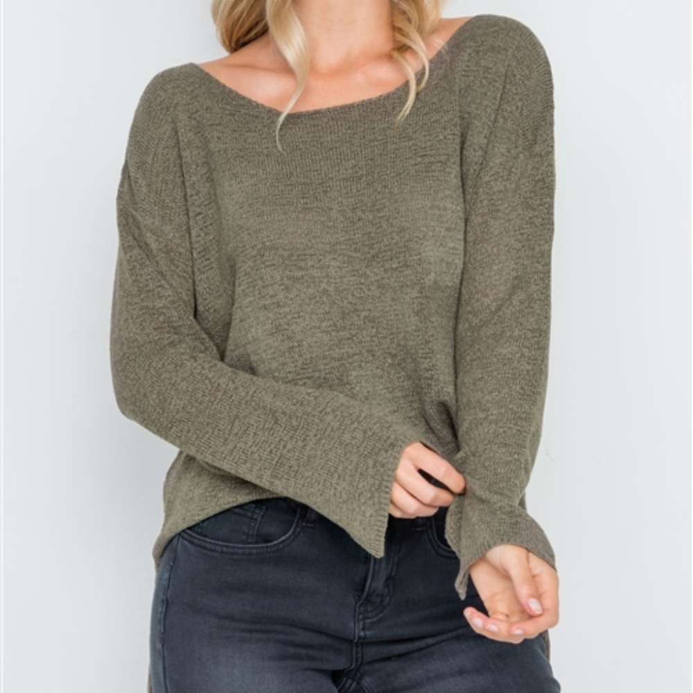 Hollywood Lightweight Knit Sweater (Olive)